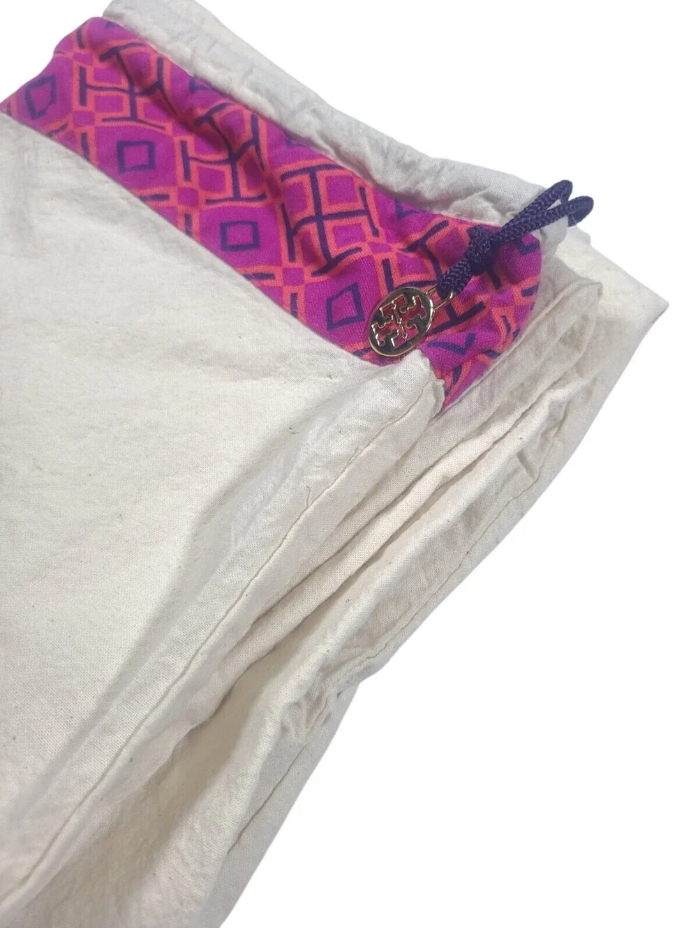 Tory Burch Dust Bag 25x15 Drawstring Handbag Purse Storage Cover Pink Logo